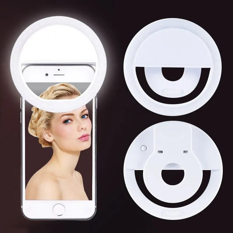 USB Rechargeable LED Selfie Ri - Photography Lighting Video 评论和价格