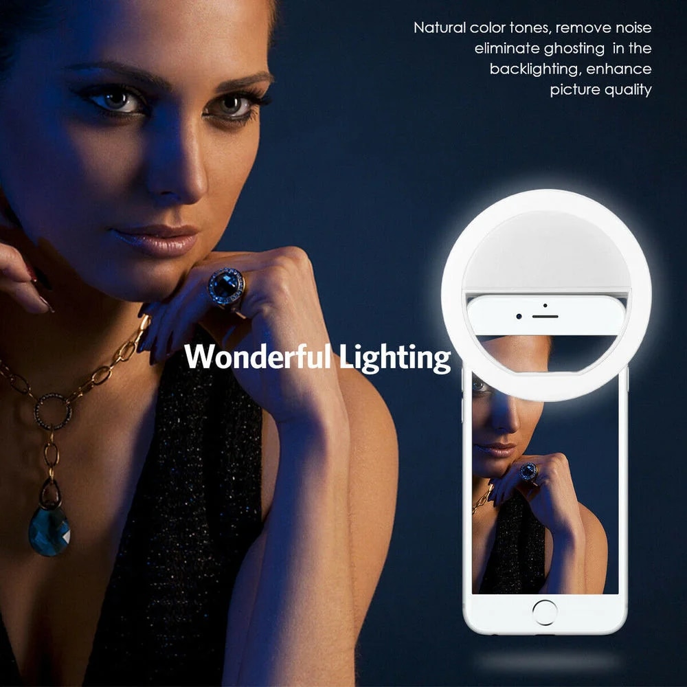 USB Rechargeable LED Selfie Ri - Photography Lighting Video 评论和价格