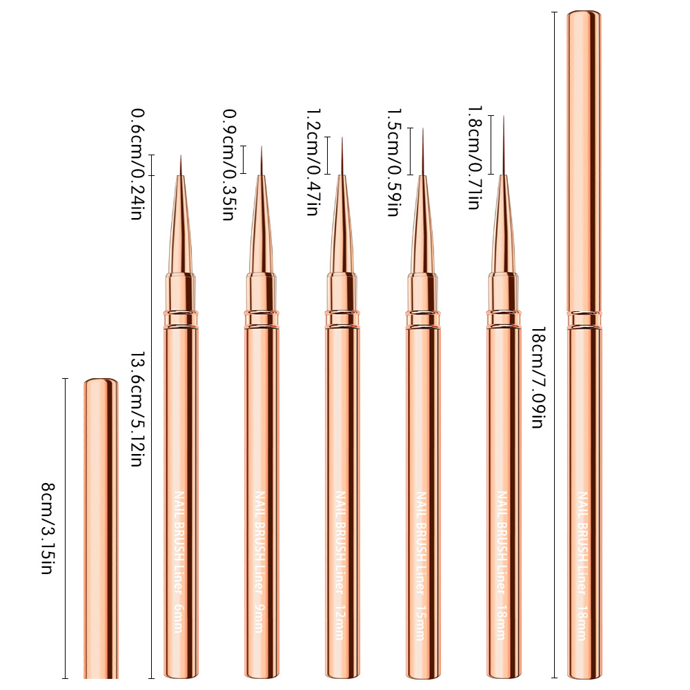 5pcs Nail Art Liner Brushes Se - Coloured Gel Set 评论和价格