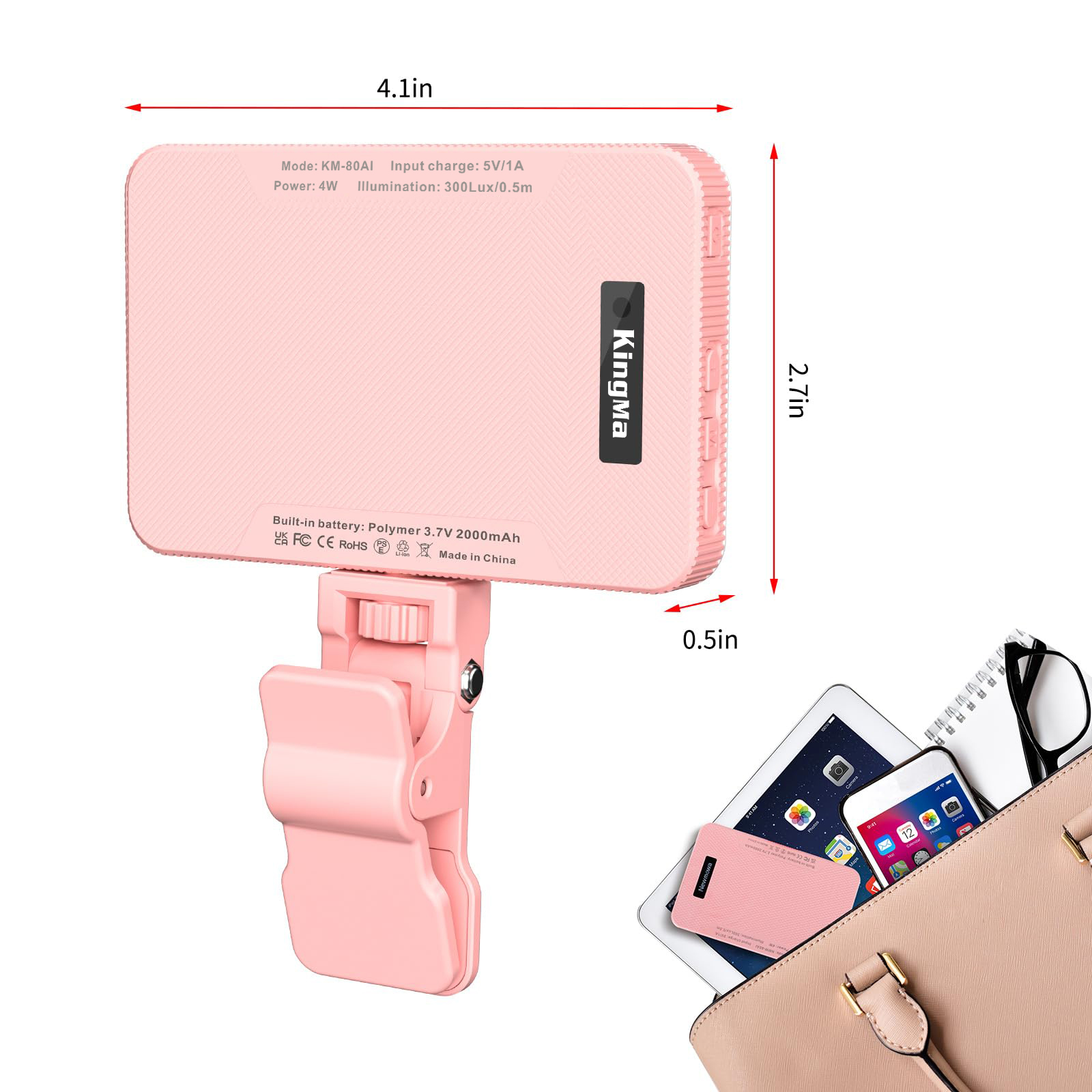 King Ma Pink Rechargeable Self - Makeup Photography Lighting 评论和价格