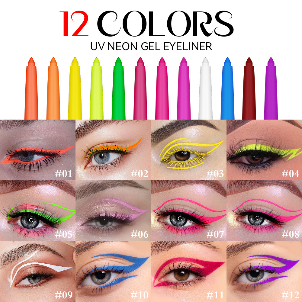12 colours fluorescent eyeline - Coloured Gel Set 评论和价格