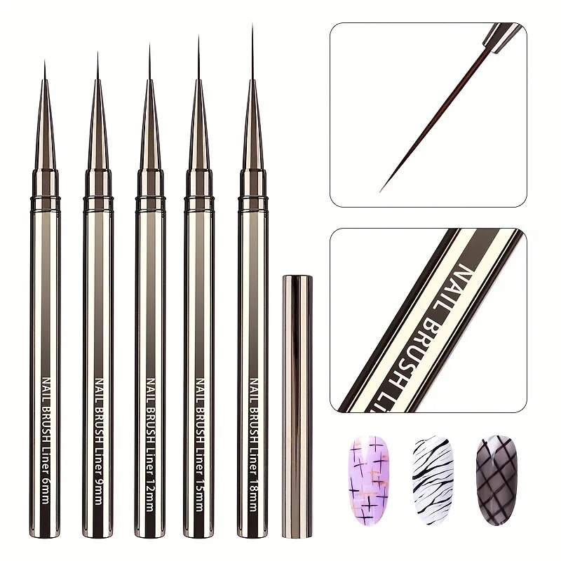 5PCS Nail Art Liner Brushes Ha - Coloured Gel Set 评论和价格