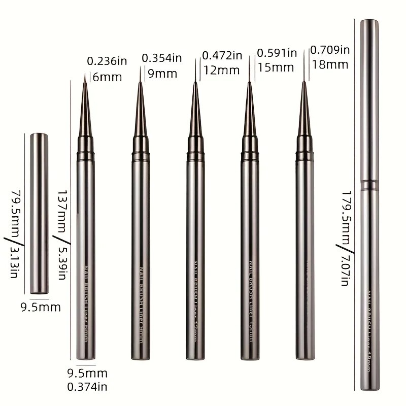 5PCS Nail Art Liner Brushes Ha - Coloured Gel Set 评论和价格