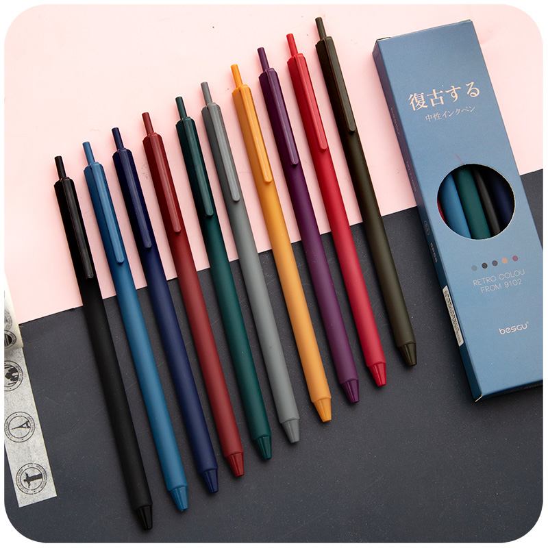 5pcs Retro Color Pen Set Trian - Coloured Gel Set 评论和价格