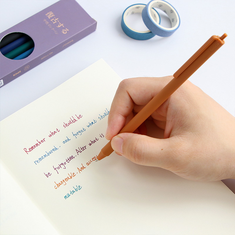 5pcs Retro Color Pen Set Trian - Coloured Gel Set 评论和价格