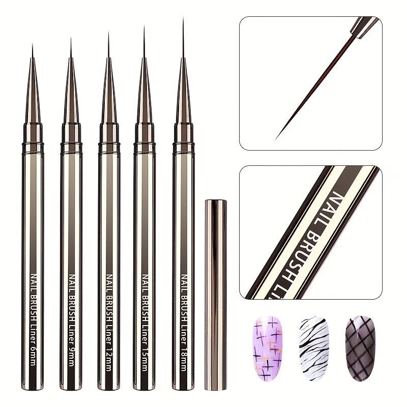 5PCS Nail Art Liner Brushes Ha - Coloured Gel Set 评论和价格