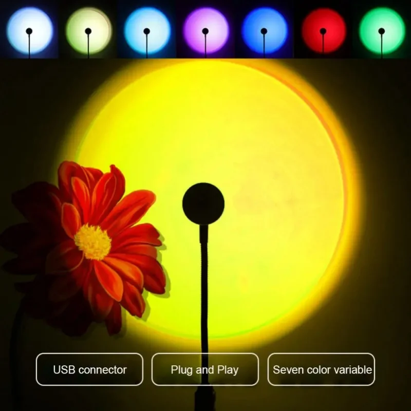 Mini USB ED Sunset Lamp Nightl - Torjim Rgb Photography Video Lighting 评论和价格