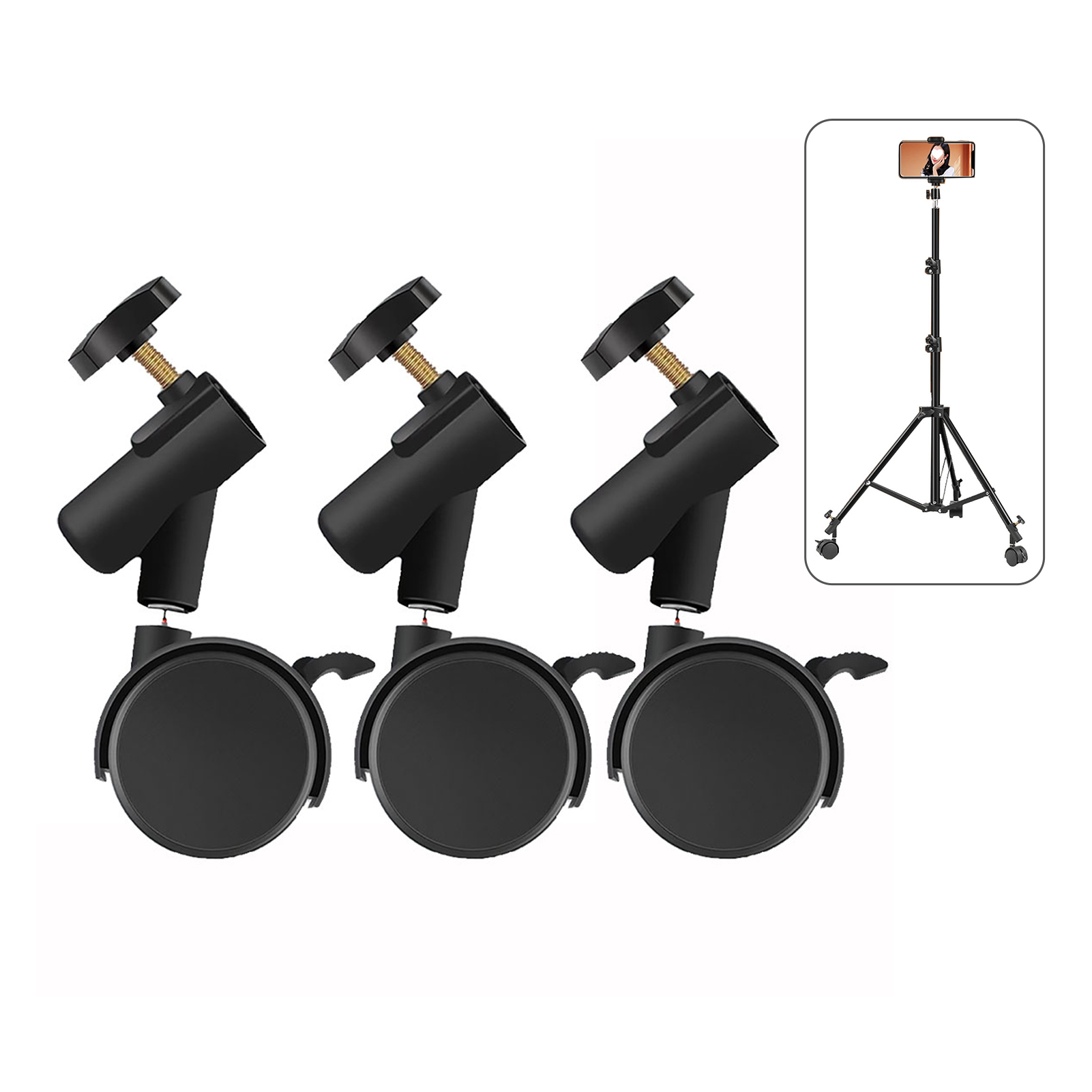 3pcs/set Flexible  Casters Whe - Photography Lighting Tools 评论和价格
